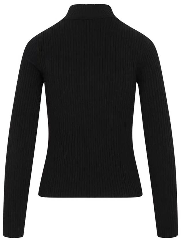 Mockneck Rib Knit Top Black - COURREGES - BALAAN 4