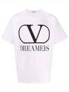 Men's V Logo Dreamers Print Short Sleeve T-Shirt White - VALENTINO - BALAAN 1