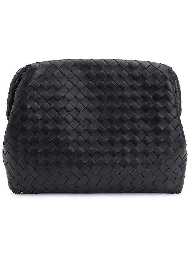 Intrecciato Leather Pouch Bag Black - BOTTEGA VENETA - BALAAN 2