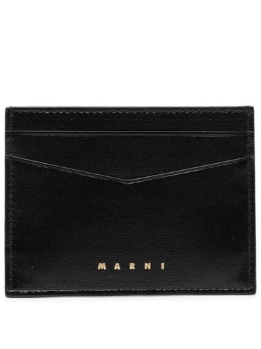 Debossed Logo Card Wallet Black - MARNI - BALAAN 1