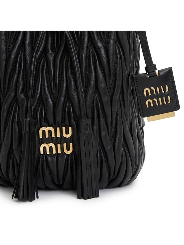 Matelasse Nappa Leather Bucket Bag Black - MIU MIU - BALAAN 9