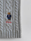 Embroidered Bear Cable Knit Wool Muffle Grey - POLO RALPH LAUREN - BALAAN 4