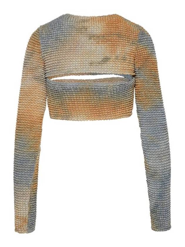 Double Tie-Dye Cut-Out Long Sleeve T-Shirt Camel - OFF WHITE - BALAAN 4