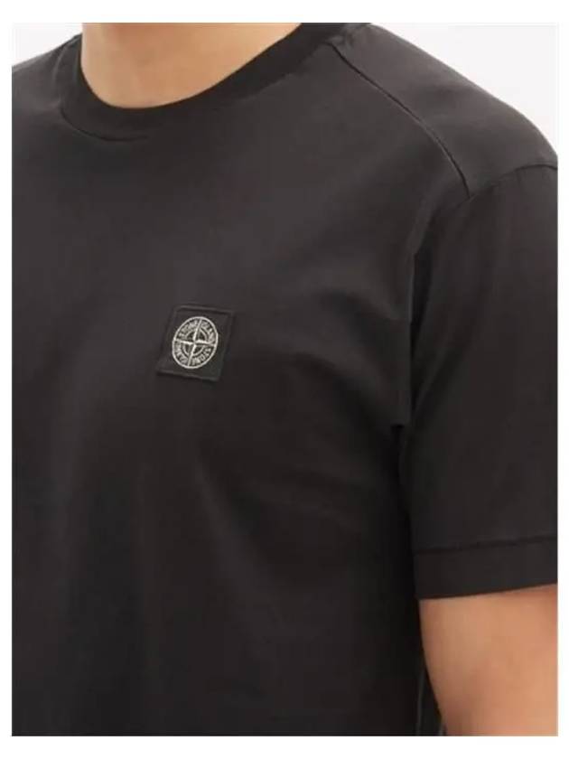 Logo Patch Short Sleeve T-Shirt Black - STONE ISLAND - BALAAN 3