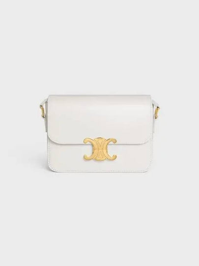 Teen Triomphe Shiny Calfskin Cross Bag White - CELINE - BALAAN 2