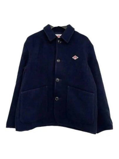 Wool Light Pile Jacket Navy - DANTON - BALAAN 2