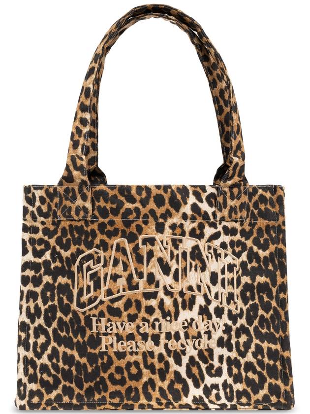 Logo Tote Bag Leopard - GANNI - BALAAN 1