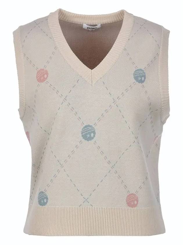 Flee diamond pattern knit vest MK3SV020BEG - P_LABEL - BALAAN 11