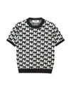 Jacquard TheMwave Short Sleeve Knit Top Black - MSGM - BALAAN 2