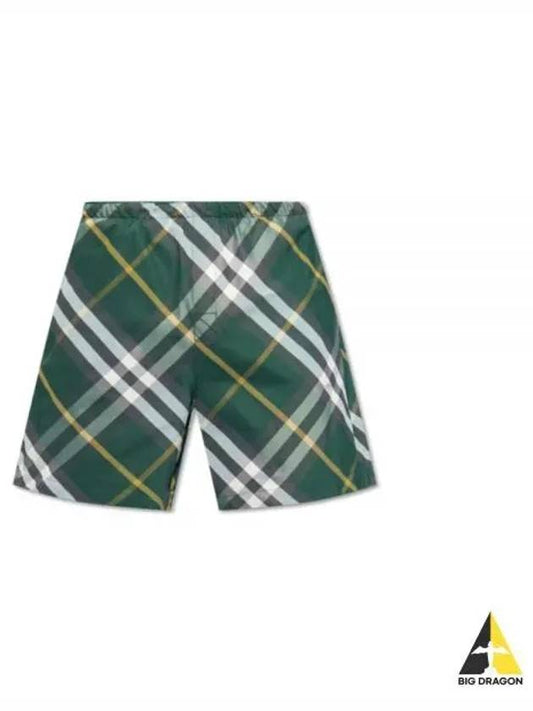 Check Twill Swim Shorts Green - BURBERRY - BALAAN 2