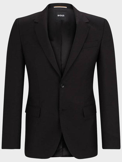 Men's Virgin Wool Jacket Black - HUGO BOSS - BALAAN 2