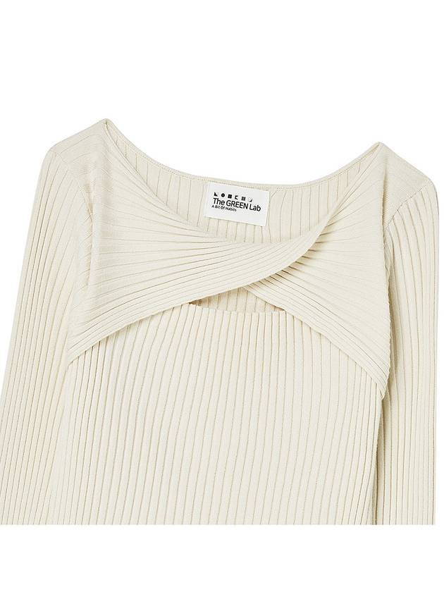 Twist slim ribbed knit Ivory - THE GREEN LAB - BALAAN 2