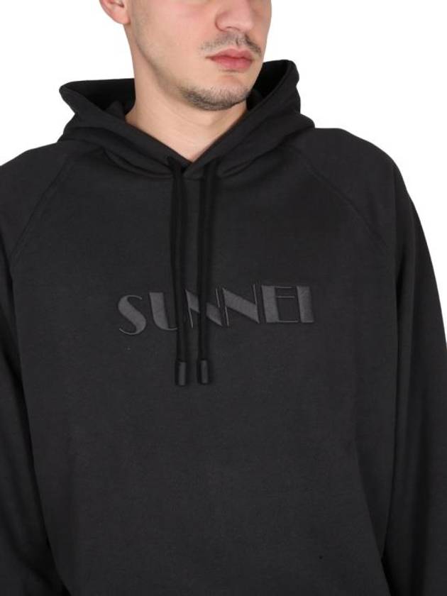 Embroidered Logo Hoodie Black - SUNNEI - BALAAN 5