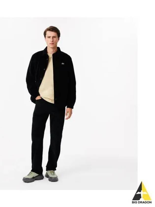 Men s Straight Fit Corduroy Pants Black - LACOSTE - BALAAN 1