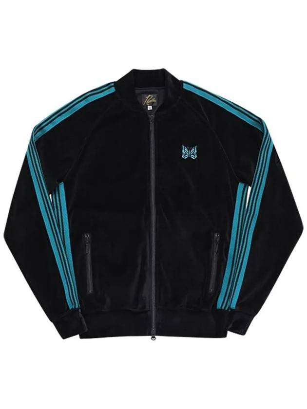 Velour Narrow Track Jacket Black - NEEDLES - BALAAN 5