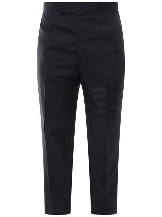 Diagonal Plain Weave Classic Wool Slacks Navy - THOM BROWNE - BALAAN 2