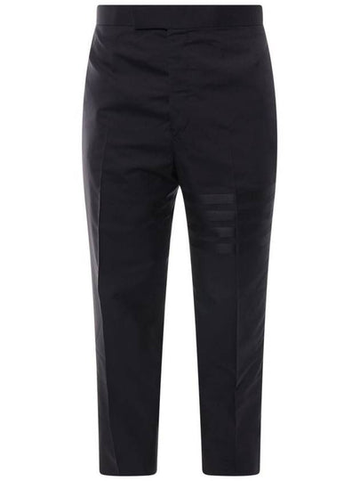 Diagonal Plain Weave Classic Wool Slacks Navy - THOM BROWNE - BALAAN 2