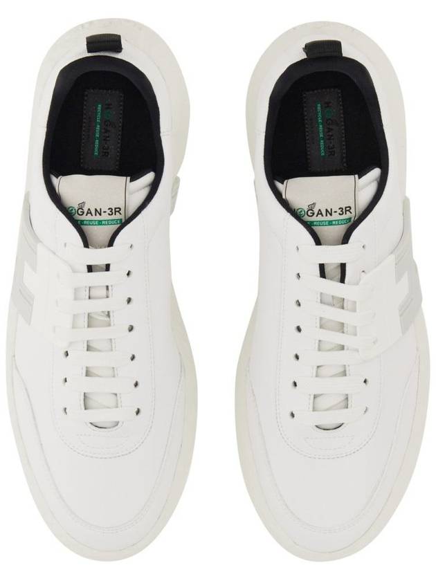 H Logo Side Rubber Grosgrain Low Top Sneakers White - HOGAN - BALAAN 3