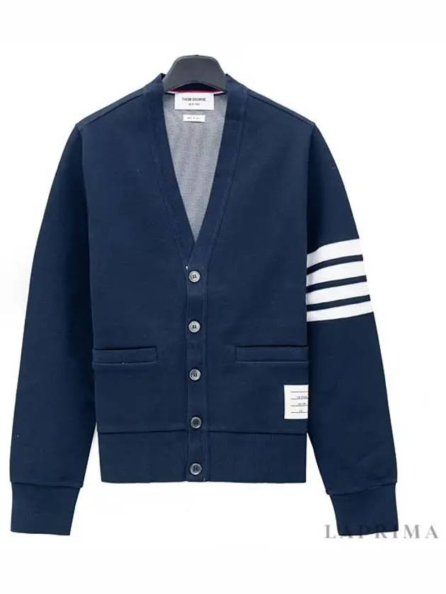 V-Neck 4 Bar Cardigan Navy - THOM BROWNE - BALAAN 5