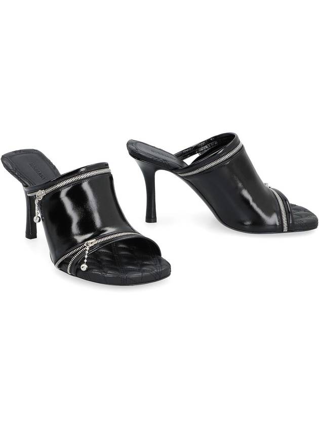 Peep Stiletto Heel Leather Mule Black - BURBERRY - BALAAN 4