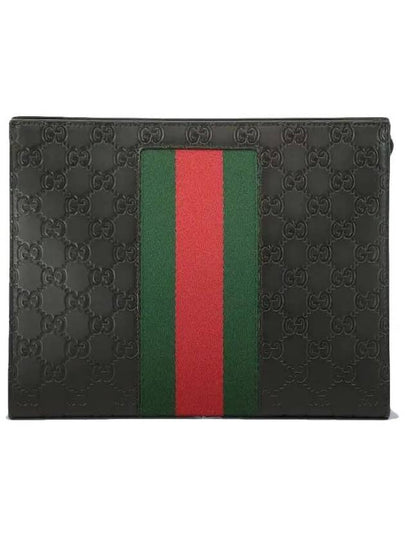 GG Supreme Web Clutch Bag Black - GUCCI - BALAAN 2