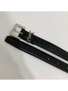 Women's Monogram Square Grain Leather Belt Black - SAINT LAURENT - BALAAN 5
