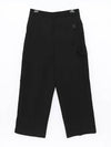 Logo Patch Wool Wide Pants Black - LOEWE - BALAAN 3