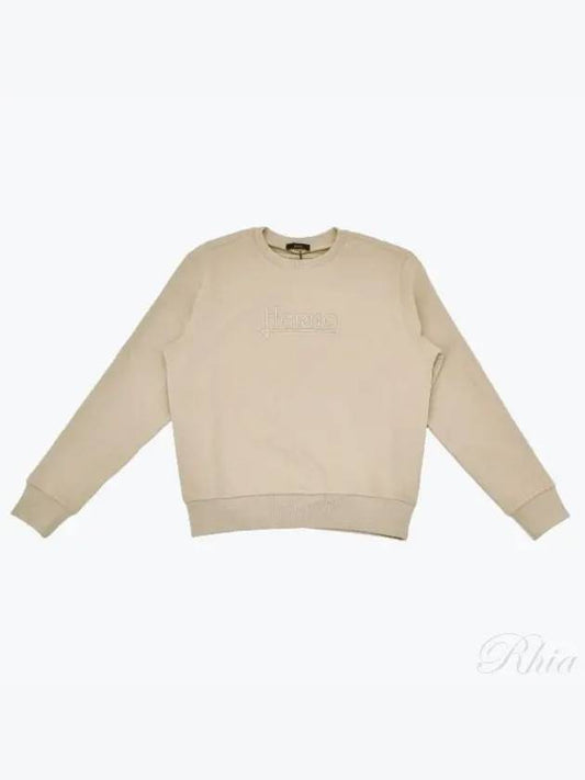 Embroidered Logo Crew Neck Sweatshirt Beige - HERNO - BALAAN 2