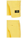 Waffen Patch  Fleece Bermuda Shorts Yellow - STONE ISLAND - BALAAN 6