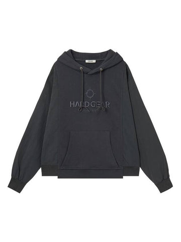 Block Nylon Hoodie Charcoal - HARDGEAR APPAREL - BALAAN 1