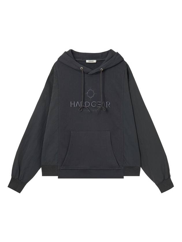 Block Nylon Hoodie Charcoal - HARDGEAR APPAREL - BALAAN 2