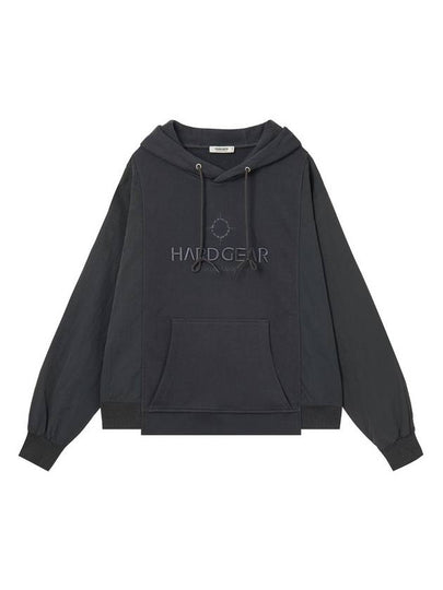 Block Nylon Hoodie Charcoal - HARDGEAR APPAREL - BALAAN 2