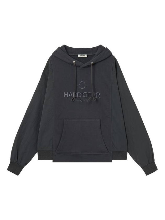 Block Nylon Hoodie Charcoal - HARDGEAR APPAREL - BALAAN 2