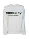 Logo Print Sweatshirt White - BURBERRY - BALAAN.