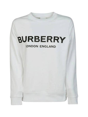 Logo Print Sweatshirt White - BURBERRY - BALAAN.