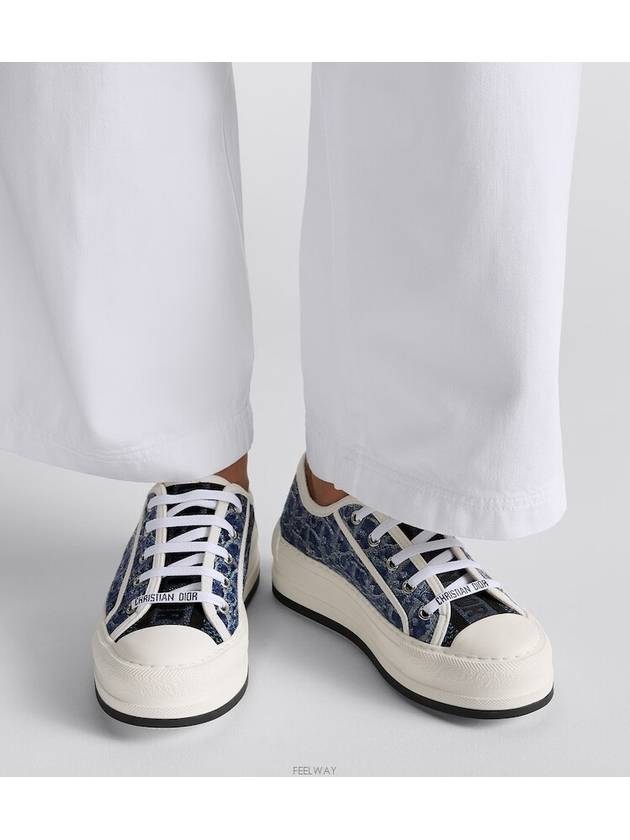 Walk'n'Dior Platform Cotton Low Top Sneaker Blue - DIOR - BALAAN 9