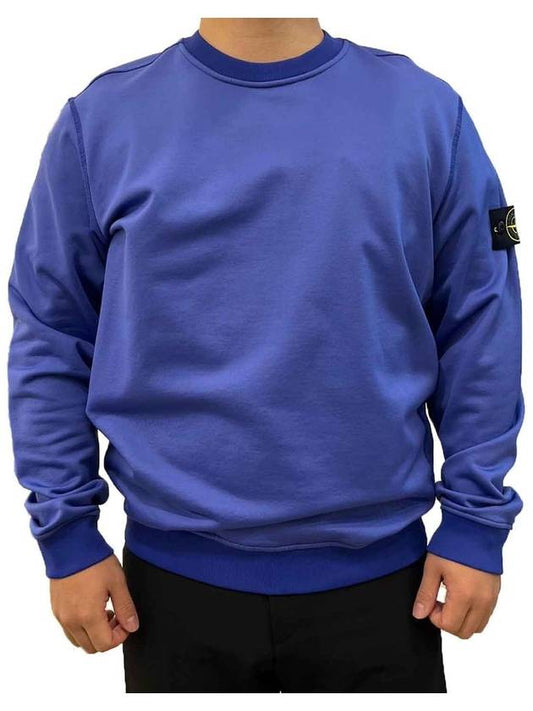 Men's Wappen Patch Round Cotton Nylon Fleece Sweatshirt Blue - STONE ISLAND - BALAAN 2