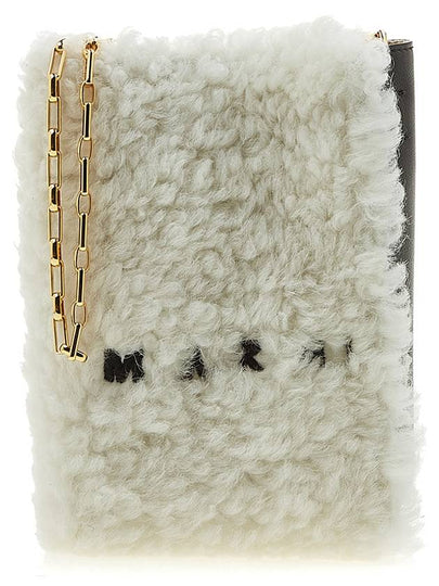 Logo Shearling Cross Shoulder Bag White - MARNI - BALAAN 2