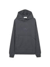 Cotton Fleece Embroidered Logo Hoodie Dark Grey Melange - STONE ISLAND - BALAAN 1