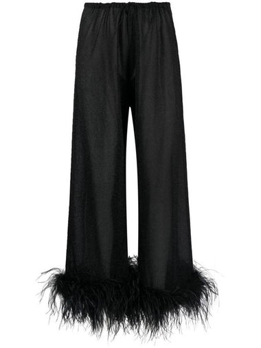 Oséree Wide-Leg Trousers With Feather Detail - OSEREE - BALAAN 1