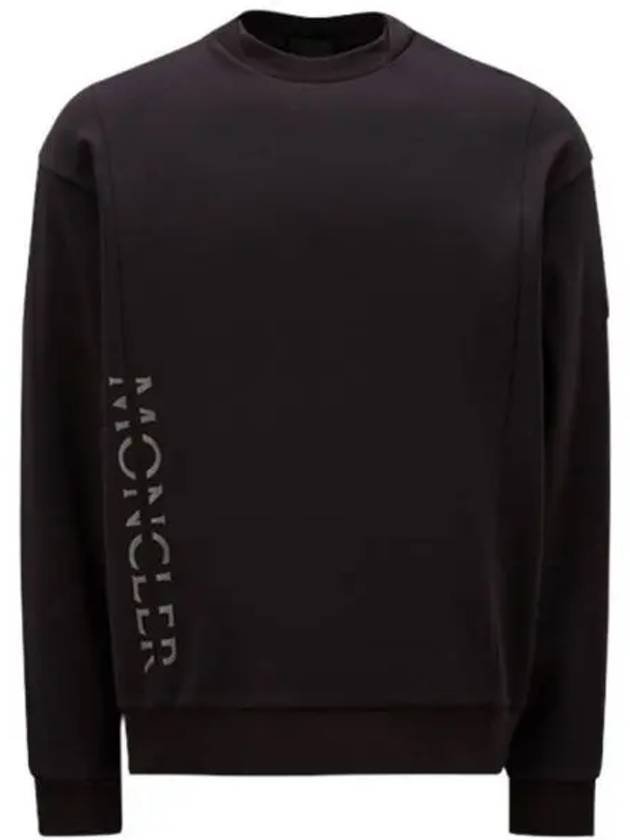 8G00037 899W4 999 Magria Side Logo Cotton Sweatshirt Black Men s TJ 271141 - MONCLER - BALAAN 1