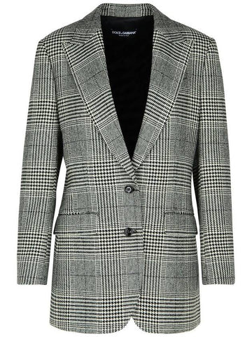 Dolce & Gabbana Grey Virgin Wool Blend Blazer - DOLCE&GABBANA - BALAAN 1