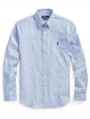 Embroidered Logo Striped Long Sleeves Shirt Blue - POLO RALPH LAUREN - BALAAN 2