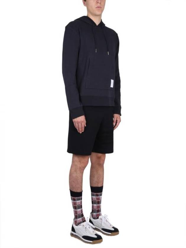 Seersucker Loopback 4-Bar Sweat Shorts Navy - THOM BROWNE - BALAAN 3