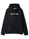 Logo Print Cotton Hoodie Black - BURBERRY - BALAAN 2