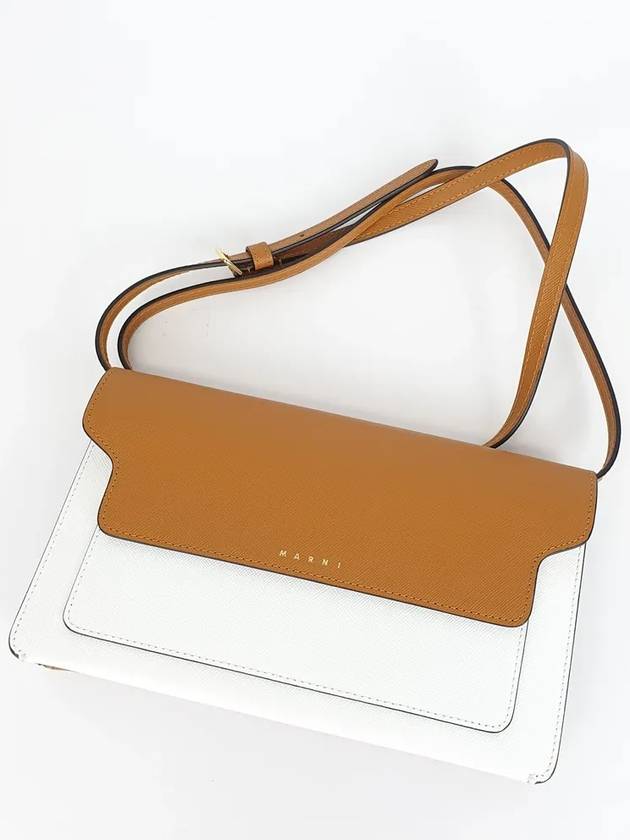 Color Block Saffiano Trunk Cross Bag Brown - MARNI - BALAAN 3