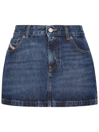 De-Ron Low-Rise Denim Short H Line Skirt Blue - DIESEL - BALAAN 2