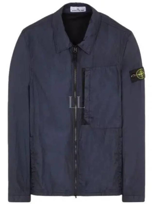 Garment Dyed Crinkle Reps Recycled Nylon Jacket Navy - STONE ISLAND - BALAAN 2