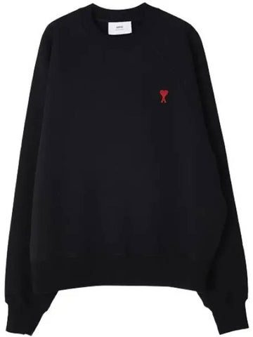 Chain Stitch Heart Logo Cotton Sweatshirt Women - AMI - BALAAN 1