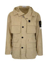 Men's Logo Patch Pocket Detail Jacket Beige - STONE ISLAND - BALAAN 3